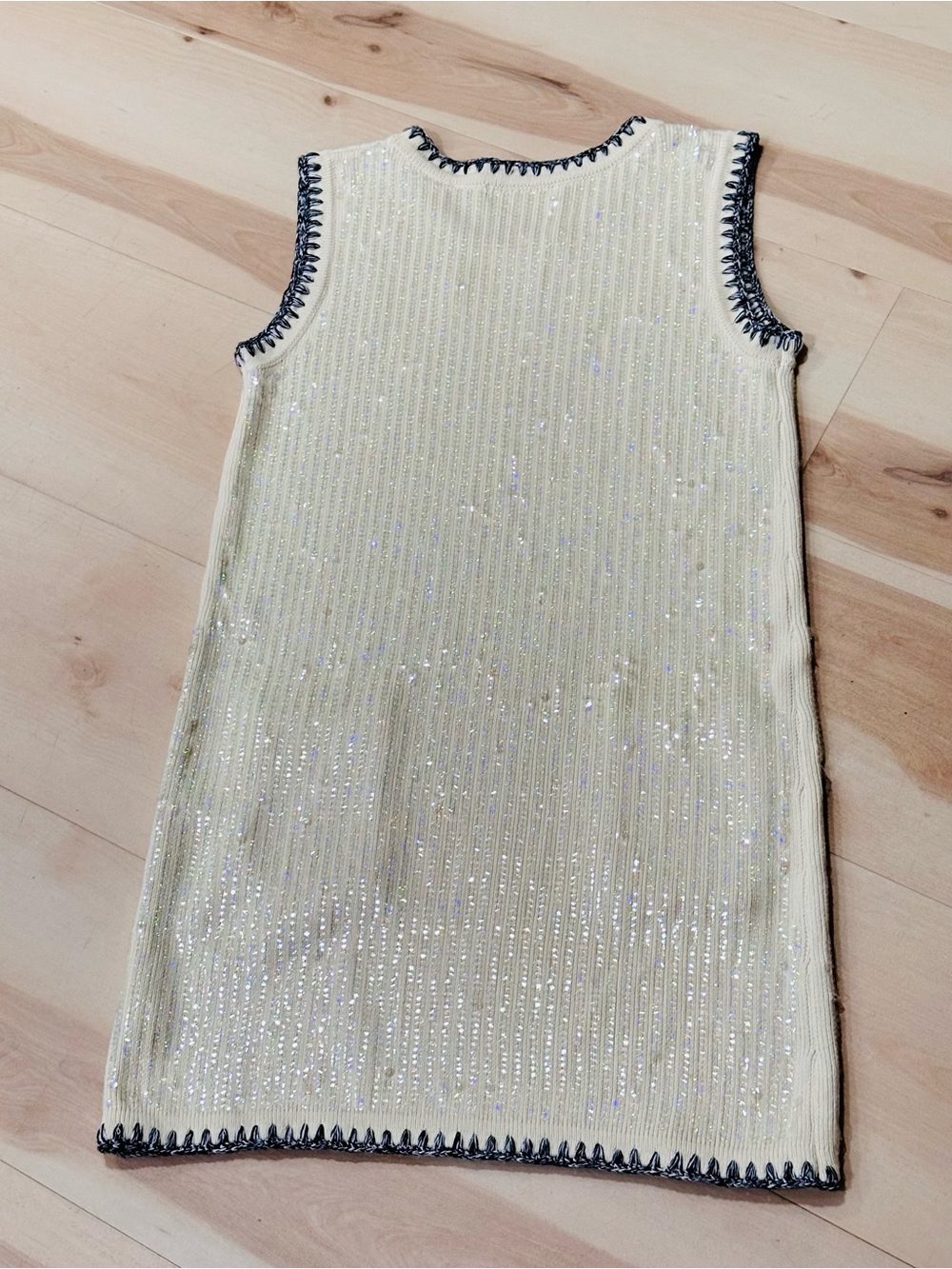 Lalavon Modenaire Sleeveless Sequin Knit Mini Dress Sz S 1960s Preppy sparkle - Picture 6 of 15